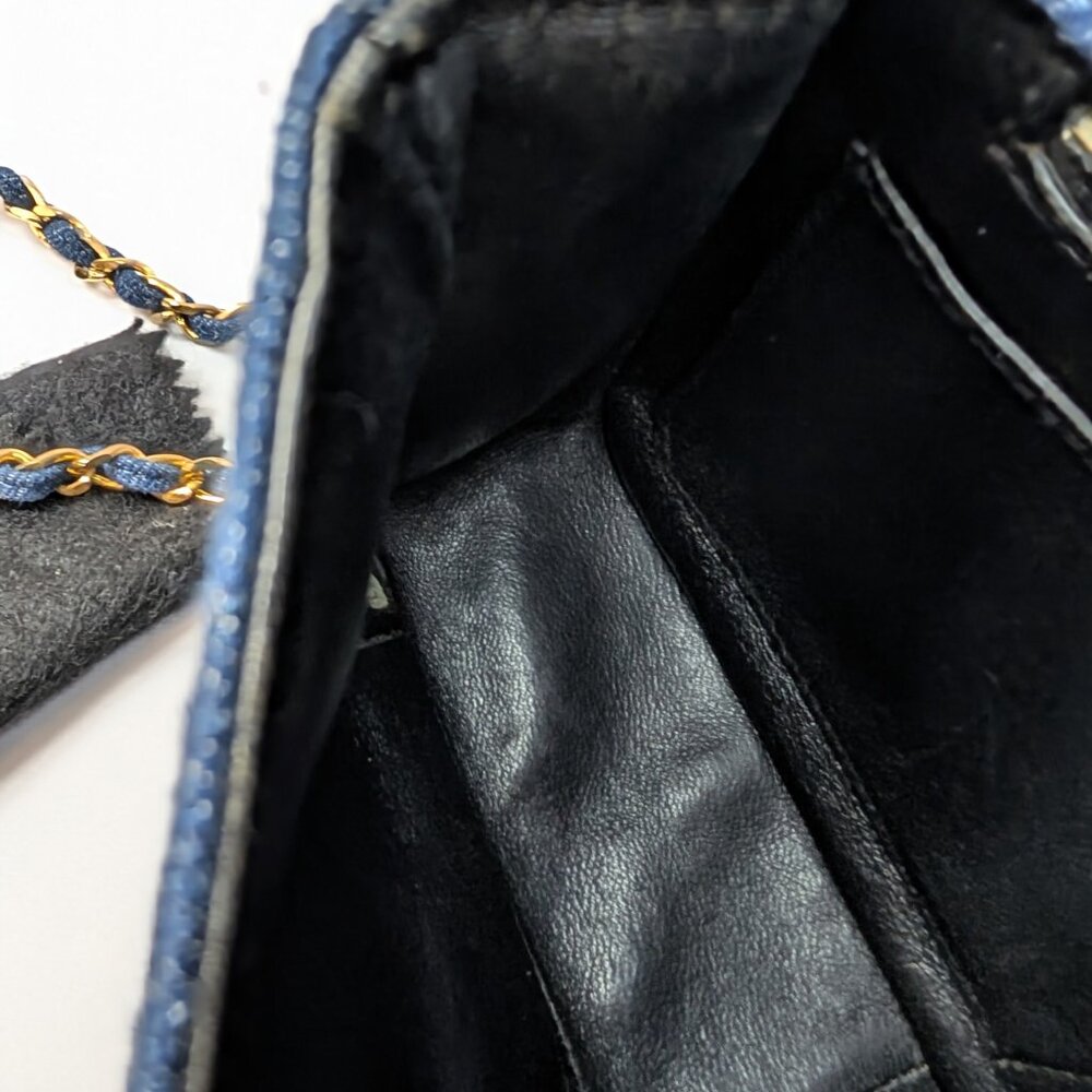 Chanel Vintage Classic Blue Denim Quilted Medium Full Flap Bag - Picture 10 of 16